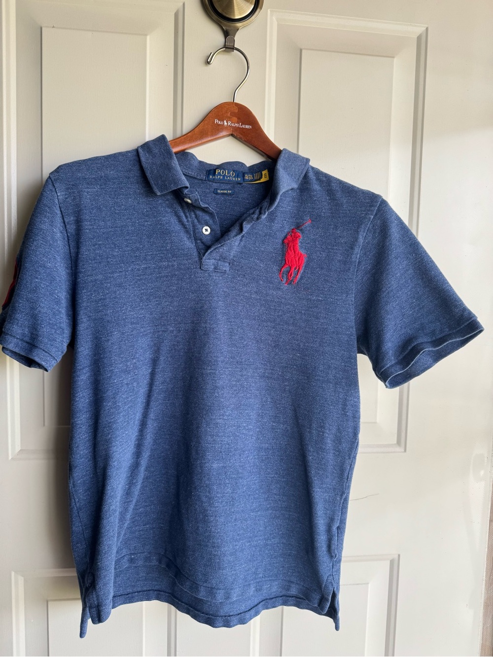 Polo Ralph Lauren Boys XL 18-20 Big Pony #3 Polo Shirt Blue Red